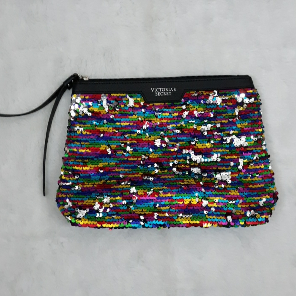 Victoria Secret Sequin Makeup Cosmetic Bag